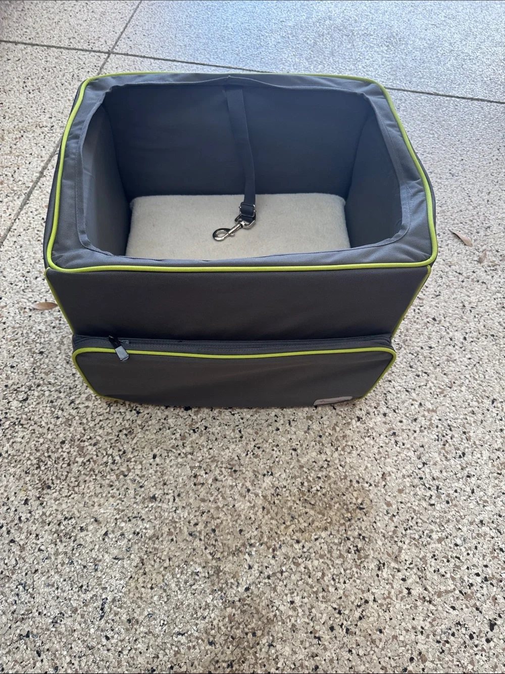 Gray and Lime Pet booster seat Carrier Travel Bag
